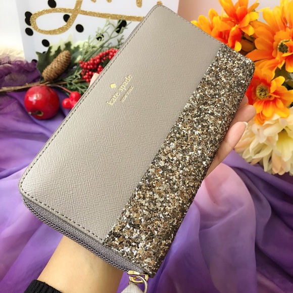 ๐NWT Kate Spade Greta Court Neda Glitter Wallet - Picture 3 of 8
